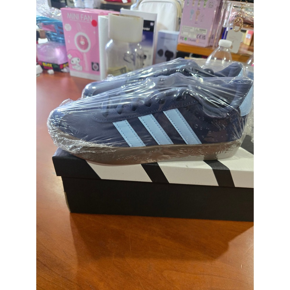 Adidas VL Court 3.0 K Navy Light Blue Suede Gum Sole Sneakers KI6489 Kids Size 3